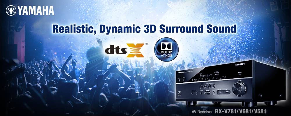 雅马哈5.2.2 声道3D沉浸式无线家庭影院功放RX-V781、RX-V681京东新品上市优惠买赠活动
